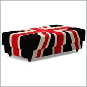 ZUO Union Jack Modern Microfiber Ottoman in Red White & Black