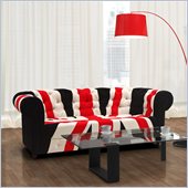 ZUO Union Jack Modern Microfiber Sofa in Red White & Black
