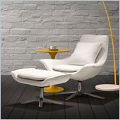 ZUO Vital Modern Leatherette Molded Foam Lounge Chair in White