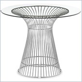 ZUO Whitby Modern Glass Dining Table in Stainless Steel