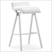 ZUO Xert Modern Leatherette Bar Chair in White
