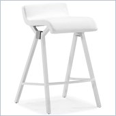 ZUO Xert Modern Leatherette Counter Chair in White