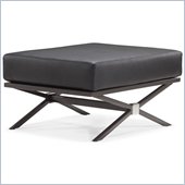 ZUO Xert Modern Leatherette Modular Ottoman in Black