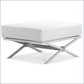 ZUO Xert Modern Leatherette Modular Ottoman in White