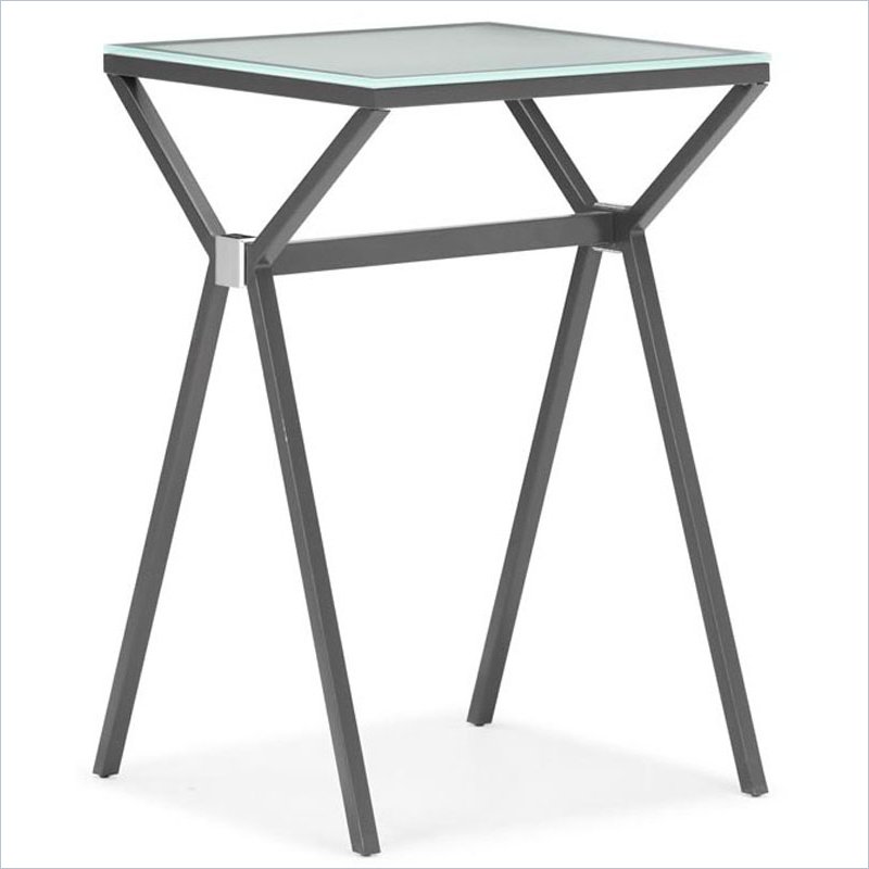 ZUO Xert Modern Painted Glass Counter Table in Gray
