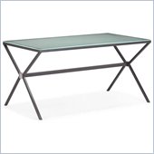ZUO Xert Modern Painted Glass Dining Table in Gray