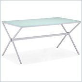 ZUO Xert Modern Painted Glass Dining Table in White