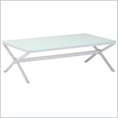 ZUO Xert Modern Tempered Glass Coffee Table in White