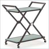 ZUO Xert Modern Tempered Glass Serving Cart in Gray