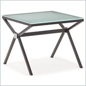 ZUO Xert Modern Tempered Glass Side Table in Gray