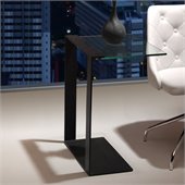 ZUO Zeon Modern Tempered Glass Side Table in Black