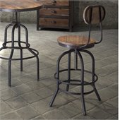 Zuo Twin Peaks Bar Chair in Distressed Natural