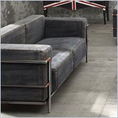 Zuo Lasso Loveseat in Blue Denim