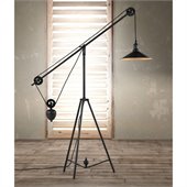 Zuo Jasper Floor Lamp in Antique Black Gold