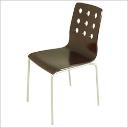 ZUO Chrome Plated 9 Dragons Wood Dining Side Chair