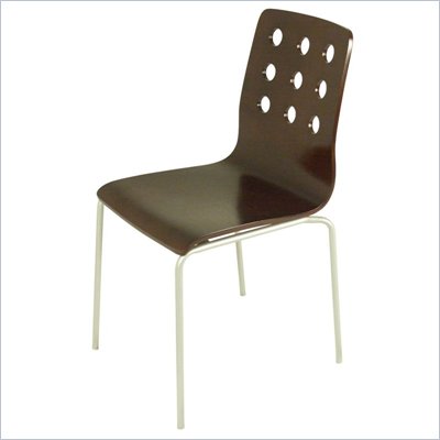 ZUO Chrome Plated 9 Dragons Wood Dining Side Chair