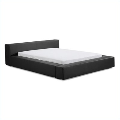 ZUO Alpha Modern Leatherette Platform Bed in Black