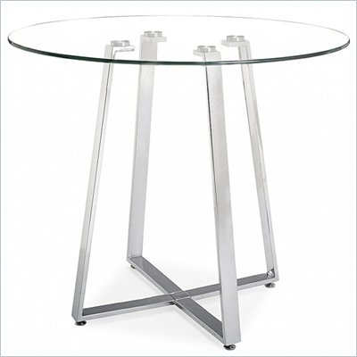 Zuo Lemon Drop Glass Top Counter Table with Chrome Base