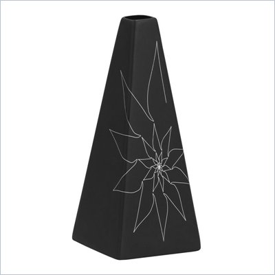 Zuo Beatrice Triangular Vase Small in Black
