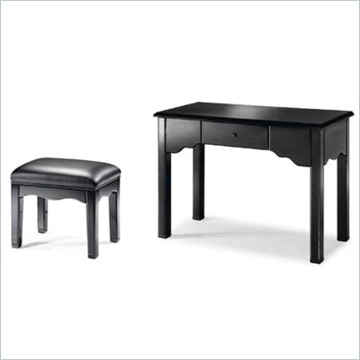 Zuo Joli Makeup Vanity Table & Stool Set in Black