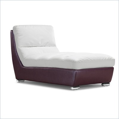 Zuo Bond Chaise in White and Maroon 