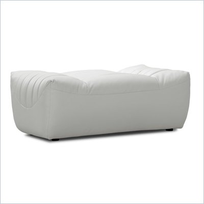 Zuo Carnival Leatherette Ottoman in White 