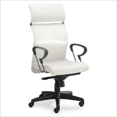 Zuo Eco Office Chair White Leatherette