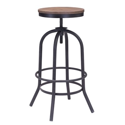 Zuo Twin Peaks Barstool in Distressed Natural
