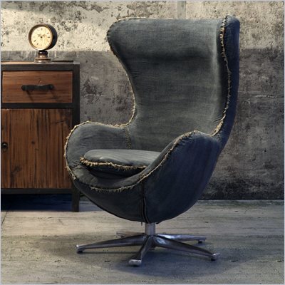 Zuo Winchester Armchair in Blue Denim
