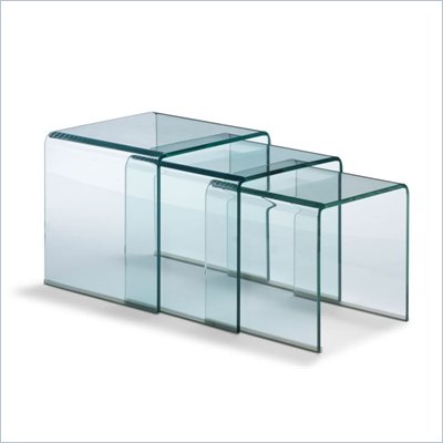 Zuo Explorer Nesting Tables with Clear Glass