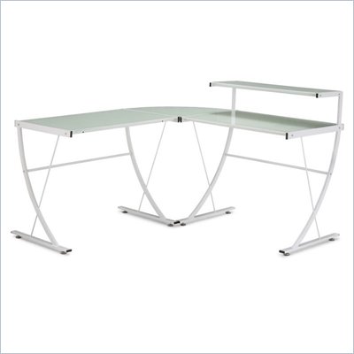 Zuo Fighter Desk with Frosted Tempered Glass Top