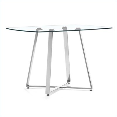 Zuo Lemon Drop Glass and Chrome Dining Table