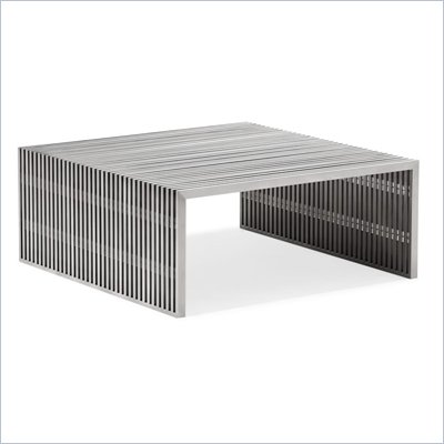 ZUO Novel Modern Square Coffee Table in Stainless Steel