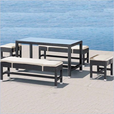 Zuo Myrtle Outdoor Table and Bench Set