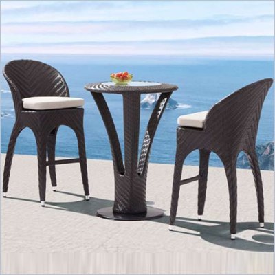 Zuo Corona Outdoor Table and Bar Chair Set