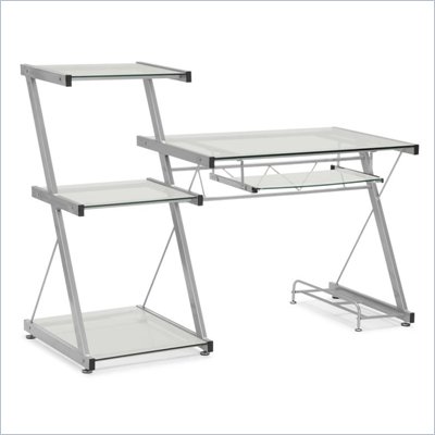 Zuo Runner Desk with Frosted Tempered Glass Top