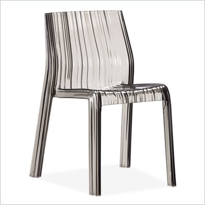 Zuo Stackable Ruffle Chair in Transparent Grey
