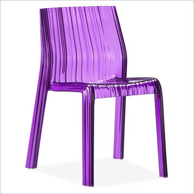 Zuo Stackable Ruffle Chair in Transparent Purple