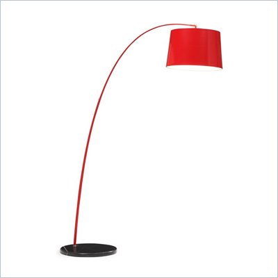 Zuo Twisty Floor Lamp in Red with Black Base