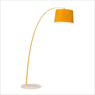 Zuo Twisty Floor Lamp in Yellow with White Base