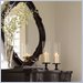 Lexington Long Cove Compass Square Wall Mirror with Midnight Brown Wood Finish