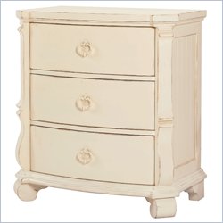 Lexington Long Cove Gardiner 3 Drawer Night Stand with Shell White Wood Finish
