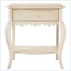 Lexington Long Cove Middleton 1 Drawer Night Stand with Shell White Wood Finish