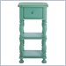 Lexington Long Cove Hidden Lake 1 Drawer 2 Shelf Accent End Table in Aquamarine Finish