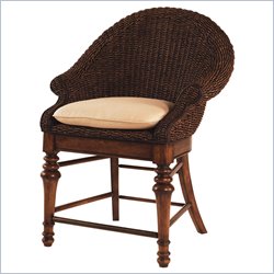 Lexington Long Cove 25" High Tidewater Woven Counter Stool with Fabric Options in Toffee Brown Finish