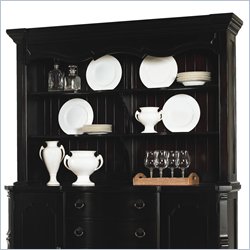 Lexington Long Cove Sag Harbor Lighted 2 Shelf Buffet Hutch with Midnight Brown Wood Finish