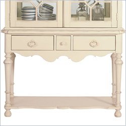 Lexington Long Cove Saybrook 3 Drawer 1 Shelf Server with Shell White Wood Finish