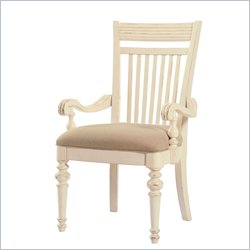 Lexington Long Cove Montauk Arm Chair with Cream Seat Fabric  Shell White (Set of 2)