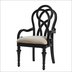 Lexington Long Cove Glen Arbor Fabric Arm Chair in Midnight Wood Finish (Set of 2)