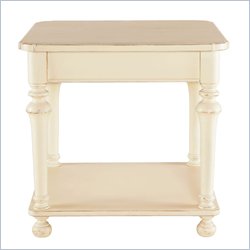 Lexington Long Cove Meridian 1 Shelf End Table with Shell White Wood Finish